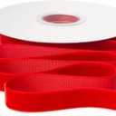 Ribbli Polyester Red Velvet Ribbon,5/8 Inches Continuous10-Yard Spool,Christmas Ribbon for Gift Wrapping,Floral Bouquets, Home Decor, Red