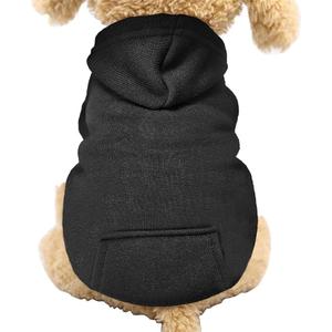 Jecikelon Winter Dog Hoodie Sweatshirts with Pockets Warm Dog Clothes for Small Dogs Chihuahua Coat Clothing Puppy Cat Custume (Black, Small)