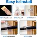 Antimbee No-Drill Curtain Rod Brackets, 4-Pack, Self Adhesive Holders-20lbs