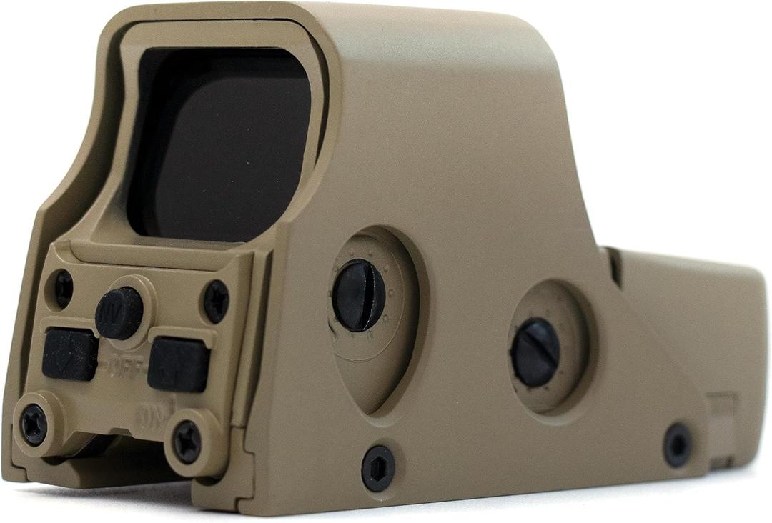 Holographic Sight 551 552 553 556 558 Red Green Dot Holo Sight Metal Scope 10 Levels Brightness Adjustment Holographic Sight (Tan)