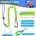 MECCANIXITY Retractable Tool Lanyard 3ft with Aluminum Buckle and Adjustable Loop End, Included Glove Clamps and Keychains, Fall Protection Tools Leash for Hand Tools, Green 3 Pack