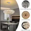 Modern Round Crystal Chandelier 20 Inch Chrome Dimmable LED Crystal Ring Chandelier 4-Tier Contemporary Luxury Raindrops Hanging Pendant Chandeliers for Dinning Room Living Room Bedroom Entryway