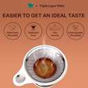 Dailybrew Triple Layer Pour Over Coffee Filter Durable Pour Over Coffee Dripper Easy Clean Metal Cone Filter Paperless Stainless Steel Pour Over Coffee Maker With Holder 2 Cup (HOLDER)