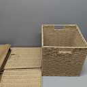 12x12x12in Wicker Storage Baskets for Shelves, Set of 2 Hand-Woven Paper Rope Wicker Basket,Foldable Cube Storage Bins, Natural Color Storage Cubes, Square Baskets for Organizing Decor