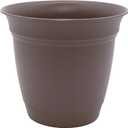The HC Companies Eclipse Round Planter with Saucer - Outdoor & Indoor Plant Pot with Drainage Holes - Lightweight, UV-Resistant Plastic Pots for Plants, Flowers & Herbs (20" Cappuccino, Pack of 1)