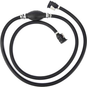 Maxmartt Boat Fuel Line 3/8in 7ft Boat Motor Fuel Gas Hose Fuel Line with Ball Pump Marine Gas Tank Fuel Line Assembly with Primer Bulb Connector for Marine Johnson