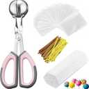 Cake Pop Kit, 100 Cake Pop Sticks, 100 Cake Pop Bags, 100 Twist Ties, 1 Cake Pop Mold Roller, Cake Pop Maker for Cakepops, Lollipop, Candies, Chocolates and Cookies (Pink)