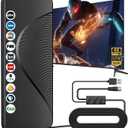 2025 Upgraded TV Antenna for Smart TV, 1600+ Miles Range, Indoor/Outdoor Digital Antenna for Local Channels, HD 4K Support, Amplified Signal Booster, Clear Reception for 1080p 4K TVs (Black)