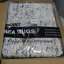 Area Rug Living Room Rugs - 8x10 Abstract Large Soft Indoor Washable Rug Neutral Modern Low Pile Carpet for Bedroom Dining Room Farmhouse Home Office - Beige Blue