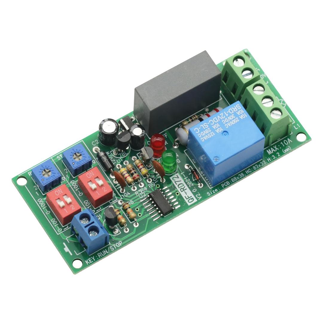 Dual Time Adjustable Cycle Delay Timing Relay Repeat ON Off Switch Infinite Loop Timer Module AC 100V 110V 120V 220V 230V 240V Timer Relay