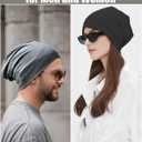 Summer T-Shirt Cotton Slouchy Beanie for Women Men Fashion Style Soft Hipster Daily Hat Lightweight Skull Sleep Cap (Gray)