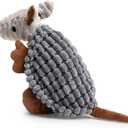 Hollypet Plush Dog Squeaky Toy Stuffed Armadillo Animal Pet Puppy Chew Toys with Clean Teeth for Small Medium Large All Breed Sizes Dogs, Dark Gray, 8 in