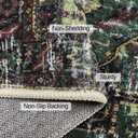 Runner Rug Boho Vintage Washable Area Rugs Dark Green Black 2x6 Neutral Modern Small Carpet Hallways Non Slip Runners for Kitchen Laundry Bedroom Living Room