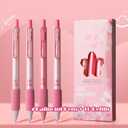 4+10 Pcs Gel Ink Pens Retractable Pens Cute Pen 0.5mm Ballpoint Pen Office School Supplies for Girls Boys Women Men, Age 6+ (Pink)