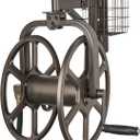 Liberty GARDEN 712 Single Arm Navigator Multi-Directional Garden Hose Reel, Holds 125-Feet of, 5/8-Inch, Bronze