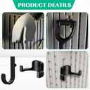 20 Pcs Storage Shed Tool Hooks Tool Hanger Compatible with Suncast Shed Accessories for Hanging Storage Shelves Organizer Accessories Parts Replacement Screws Brackets (J Shape/u Shape,Black)