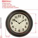 45MinST 18 Inches Retro Wall Clock, Silent Non Ticking Battery Operated Movement, Home/Wall Decor, Easy to Read, Decorate Bedroom/Living Room/Office
