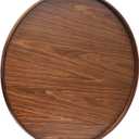 27.7 Inches Extra Large Round Solid Wood Serving Tray Black Walnut Wooden Ottoman Tray for Snack Food Meals Serving Plate,Classic Wood Decorative Storage Coffee Trays for Living Room or Parties