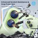 2 x Compatible for iPhone 17 Camera Lens Protector, Explosion-Proof 9H Tempered Glass with Metal Original Style Ring, Ultra HD Clarity, Anti-Scratch Lens Protection Cover, Case Friendly (Green)