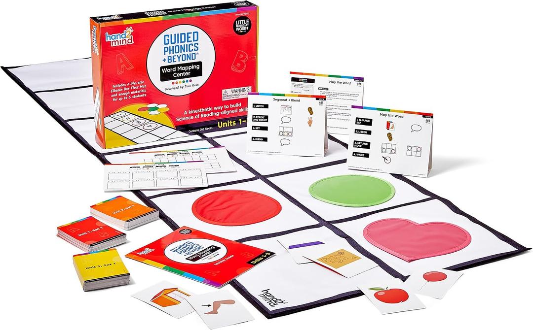 hand2mind Guided Phonics + Beyond Word Mapping Center, Units 1-3, Science of Reading Classroom Materials, Phonics Manipulatives, Phonemic Awareness, Elkonin Boxes, Kindergarten Classroom Must Haves