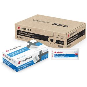 Dealmed 6" Sterile Conforming Stretch Gauze Bandages, 4.1 Yards Latex Free Stretched Dressing Wrap, Medical Non-Adherent Wound Care Mesh Bandages (Case of 48 Rolls)