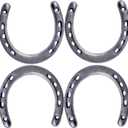 GGTYHAO 12PCS Cast Iron Horseshoefor Good Lucky, Durable Cast Iron Medium Horseshoe 5 Holes On Each Side for Wall Hung