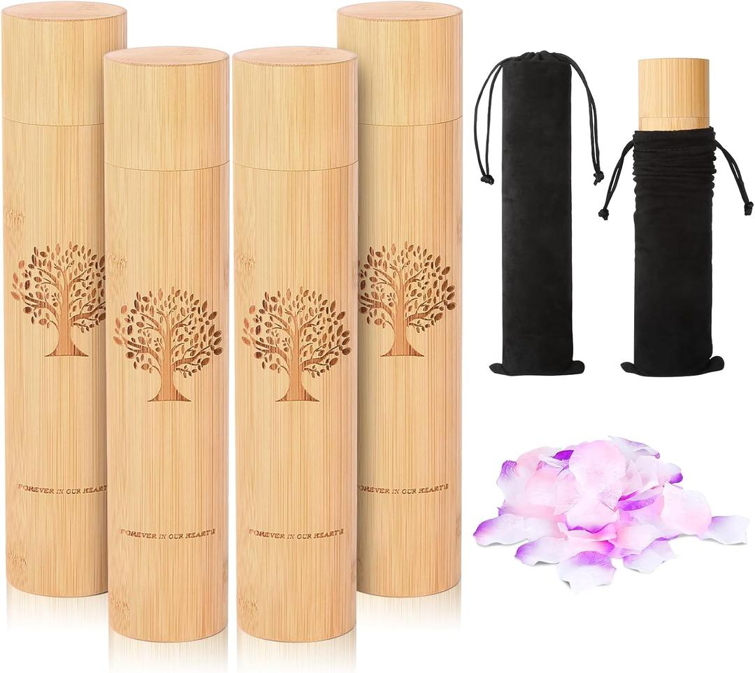 Very100 Small Scattering Urns for Human Ashes Adult,9''x2'' Scattering Tubes for Human Ashes,Eco Friendly Biodegradable Urns for Human Ashes(Set of 4,Tree of Life Pattern)