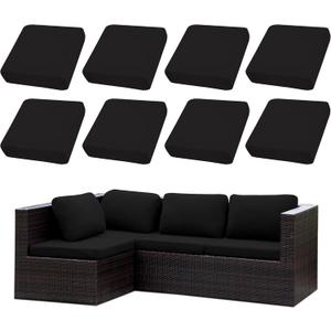 Outdoor Cushion Covers Set,8PCS Patio Furniture Couch Seat Slipcovers, Replacement for Sofa Sectional Chair(Black, CoverOnly)