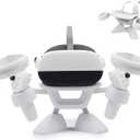 Dollox VR Stand, VR Headset Stand VR Display Holder Storage Virtual Reality Headset Desktop Display Stand for Oculus Quest 2, Quest 3/3s, Rift, Rift S, Valve Index Headsets & Touch Controllers