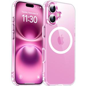 Temdan Magnetic for iPhone 16 Case Clear, [Compatible with Magsafe] [Not Yellowing] Slim Shockproof Phone Case for iPhone 16 (6.1")-Clear