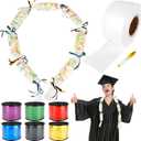8 Pcs Graduation Candy Lei Making Kit Include 3.1 Inch x 984 ft Poly Tubing Clear Candy Lei Bags 6 Rolls Ribbon and Scissors for DIY Graduation Wreaths Party Favors