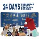 Advent Calendar 2025 Rinse & Robust 24 Days Christmas Gift Set for Men Holiday Gift Baskets for Men with Beard Care Skincare Beauty Advent Calendar, Happy New Year Countdown Calendar Gift Set (Blue)