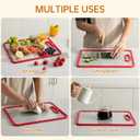 2Pcs Red Glass Cutting Board for Kitchen, Tempered Glass Chopping Board with Non-Slip Edges, Dishwasher Safe Clear Cutting Board Set, Heat & Shatter Resistant, 15"11" & 13"9"