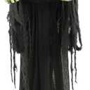 Haunted Hill Farm Life-Size Talking Witch Holding Spell Book, Halloween Animatronic with Touch Activated Lights and Sound, Poseable, Battery Operated Indoor or Covered Outdoor Halloween Decorations, 69 Inches