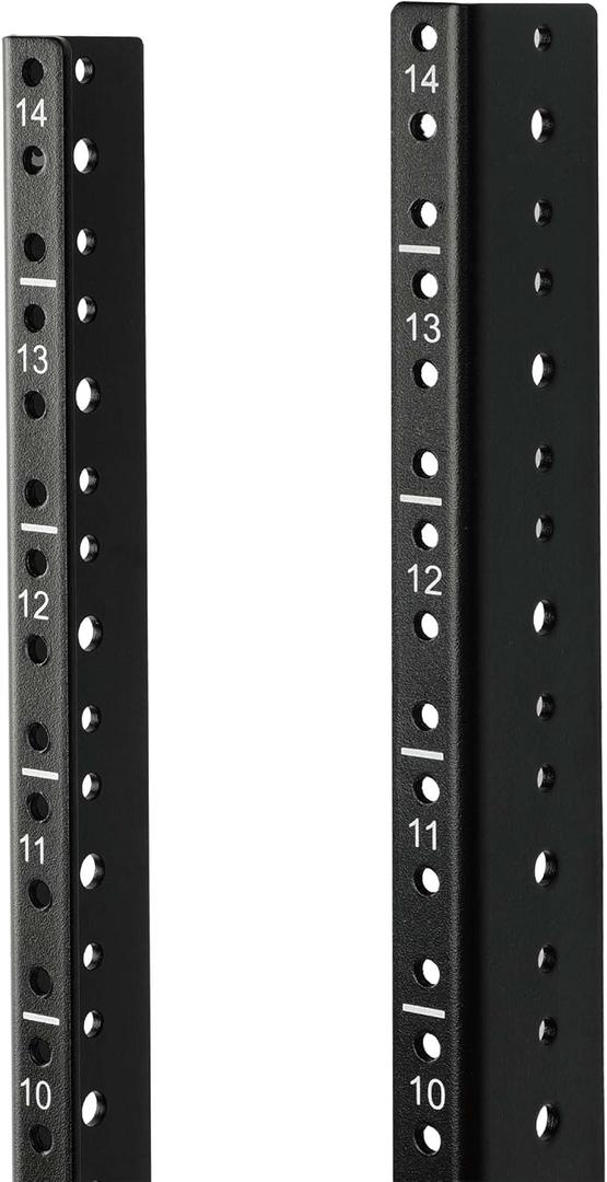 Tecmojo 14U Vertical Rack Rail Pair Kit DIY Rack Rails Kit, 12-24 Screws Included to Mount Equipment 2U-20U