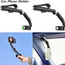 Ivieicip Rotatable and Retractable Car Phone Holder - 1080 Multifunction Sun Visor Universal 360 Rotating Cell Phone Holder Mobile Mount for Vehicle Rear View Mirror