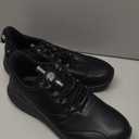 Non Slip Work Shoes for Men Slip on Waterproof Kitchen Chef Restaurant Walking Sneakers Comfortable Food Service Working Footwear Leather Nursing Shoe (10 Wide, Black)