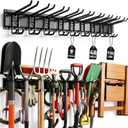 ELEAD 9-Pairs Heavy Duty Garage Tool Organizer Wall Mount Hooks, 48 Inches 730 lbs Garden Tool Organizer with Adjustable Hooks, Yard Tools Organizers for Garden, Yard, and Shed