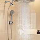 Veken 11.8" Brushed Nickel Rain Shower Head with Handheld, High Pressure Handheld Shower Heads with Multi Spray Modes,Rainfall Combo with 15" Metal Extension Arm,Detachable Dual Shower,Regaderas Para