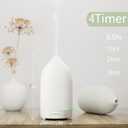 Essential Oil Diffusers,Handmade Ceramic Aromatherapy Diffuser for Room and 9 Colors Night Light for Home,Auto-Off (White)