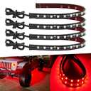 Keiurot 12V Led Light Strip 32CM Waterproof LEDs Light Strips for Cars Motorcycles Golf Cart Interior & Exterior Marine Boat Red Led Strip Lights 5050 18SMD,Pack of 4