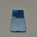 Maxdara for Z Flip 7 Magnetic Case, Bling Galaxy Z Flip 7 Case with Built-in Outer Screen Protector Luxury Slim Cover, Light Blue