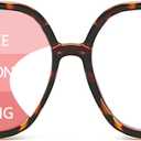 bullabulling Retro Square Reading Glasses For Women Blue Light Blocking Oversized Eyeglass Frames Large lens (leopard progressive, 1.75, x)