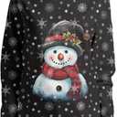 AmzPrint African Sweatshirt For Women Plus Size Casual Long Sleeve Round Neck Blouses Sweatshirts Tops (Large, Snowman)