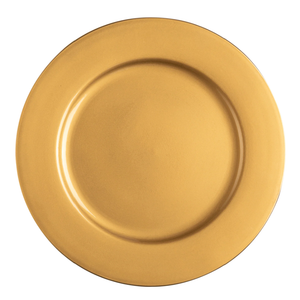12 Pack Plastic Gold Charger Plates, 13 Inch Round Decorative Serving Dinner Charger Plate Bulk for Wedding, Catering, Parties, Restaurant, Home