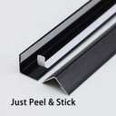 Trimold Brushed Black Aluminum Peel and Stick L Molding Corner Guards with 90° Angle for Wall Door Frame Cabinet Baseboard Protection and Decoration, 51.2in x 0.8in (3Pcs)