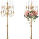 Sziqiqi Wedding Candelabra 51in Tall : Large Candelebras for Party Event Gold Candle Holders Set of 2 for Candlesticks Table Centerpiece for Party Events