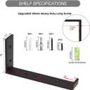 Shelf Bracket, Heavy Duty Floating Shelf Brackets 10-Inch Long, 4-Pack Brackets for Shelves, Black Coated J Shape Metal Wall Shelf Support Brackets with 1/5-Inch Thick and 160 lb. Load Capacity