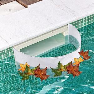 Berlune 1 Pc Pool Skimmer Guard Net Spring Action Net System White Swimming Pool Leaf Skimmer Net for Vinyl Lined or Fiberglass Only Leaf Protection Cleaning Floating Debris