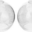 2 Pack Clear Seeded Glass Shades Globes, Glass Lamp Shade Covers Replacements for Light Fixtures, 1.65 Inch Fitter Transparent Lampshades for Chandelier Wall Sconces Vanity Lights Pendant Lights